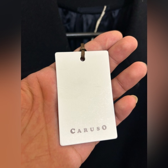 Caruso Black Wool Coat VM5010 - Picture 4 of 16